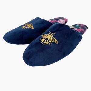 NEW Bridgerton Izzy & Liv Enchanting Floral Bee Slippers - Navy - Size 7